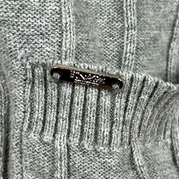 Bonage Gray Half Button Up Front Pockets Cardigan Sweater - Picture 3 of 9